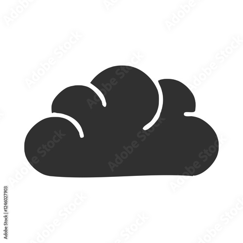 clouds silhouette style icon design, Weather forecast and meteorology theme Vector illustration