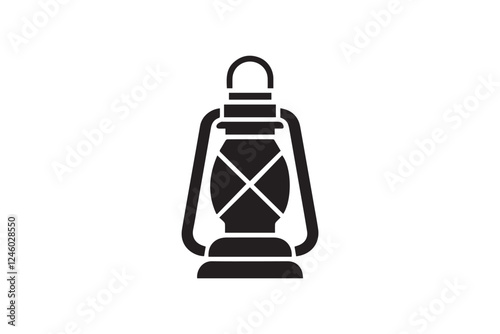vintage kerosene  lantern vector silhouette isolated in white background