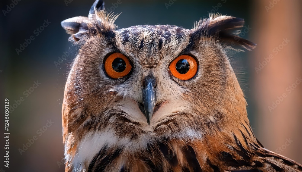 Striking Portrait of a Wise and Vigilant Owl, Capturing the Intensity and Intrigue of its Expressive, Bright Eyes Striking Portrait of a Wise and Vigilant Owl, Capturing the Intensity and Intrigue of its Expressive, Bright Eyes