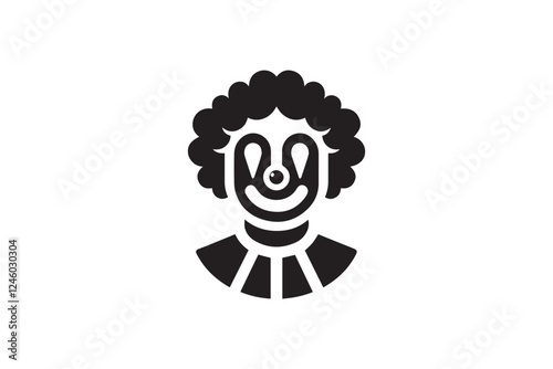 clown vector silhouette isolated in white background