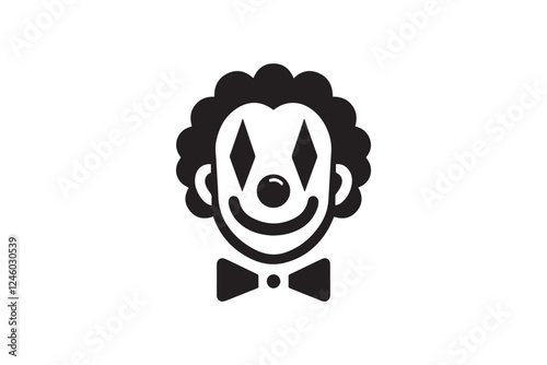 clown vector silhouette isolated in white background