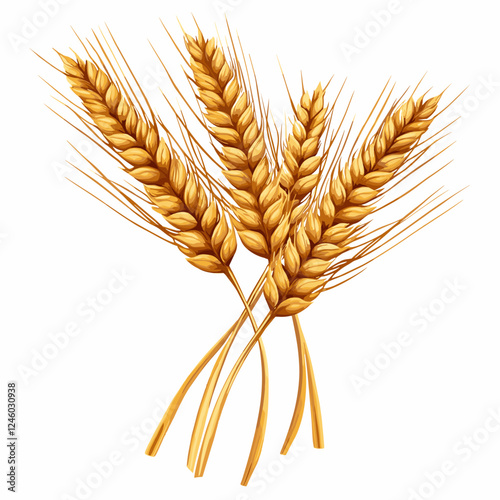 Wheat Ears Icons vector illustration. wheat leaf clipart. Organic wheat icon, bread agriculture. Grains plants and cereal, rye barley and wheat ear spikes Bakery food concept plant isolated on white