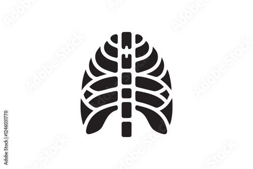 Human x-ray vector silhouette isolated in white background