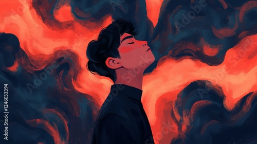 Embracing Serenity: A Digital Illustration of Mindfulness and Relaxation