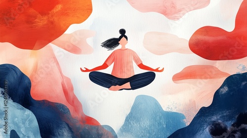 Serene Meditation: A Soft Pastel Portrait of Inner Peace