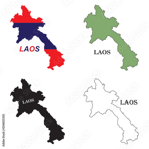 Laos country map