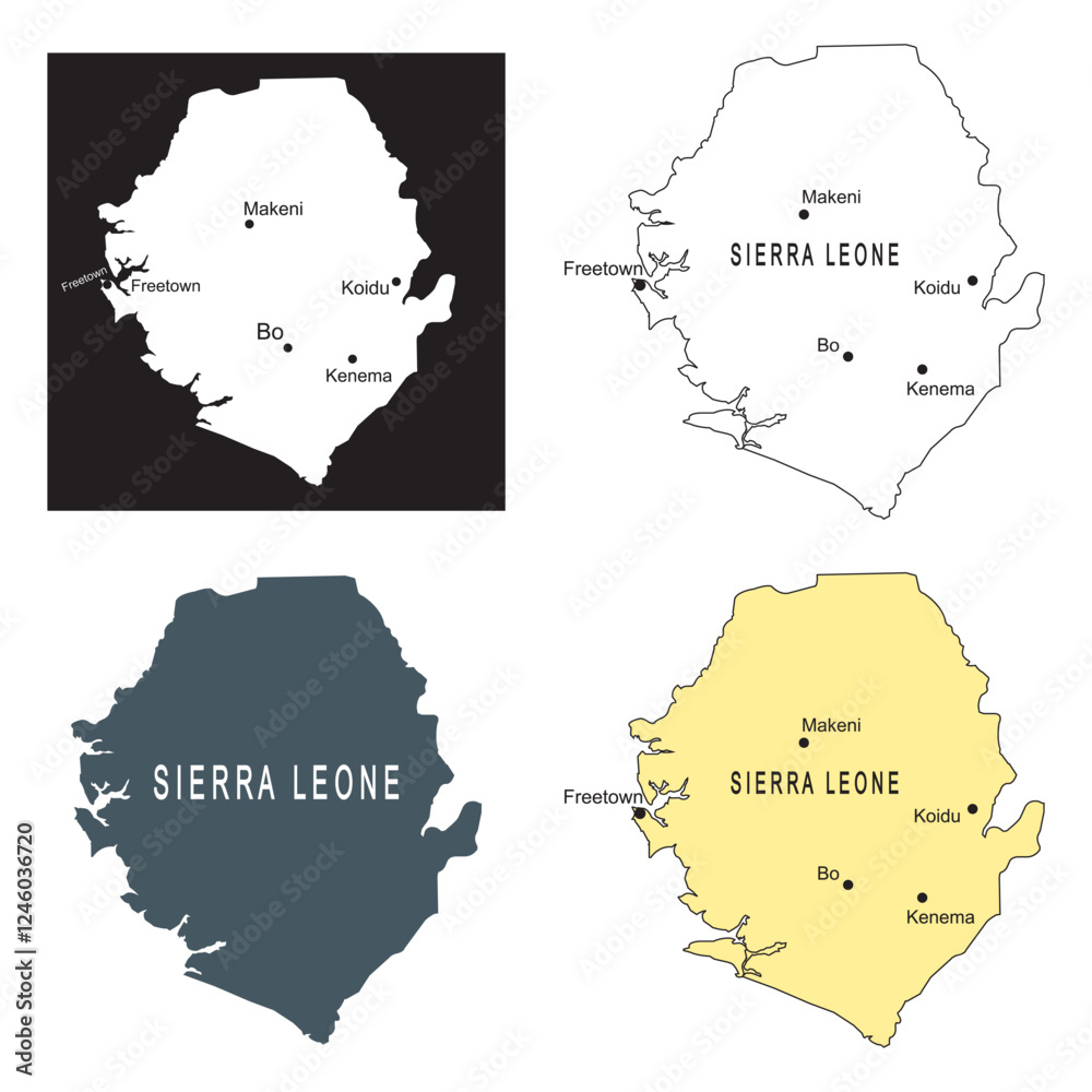 Naklejka premium Sierra Leone region map
