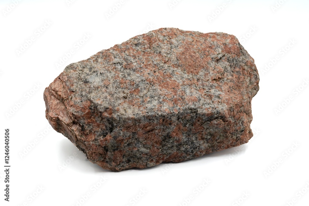 Obraz premium Single rock stone on white isolated background
