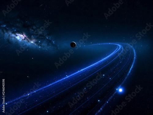 Future science and technology science fiction space background Interplanetary highway space travel