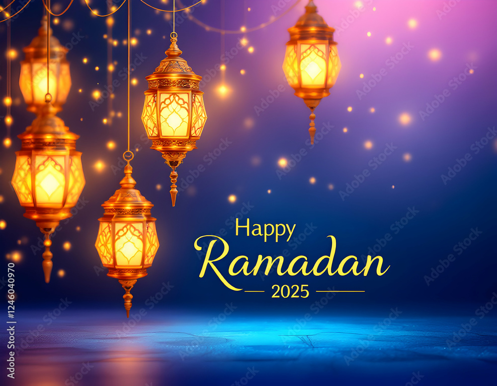 Happy Ramadan 2025 greeting with elegant decorations, capturing the essence of Ramadan, faith, and cultural traditions. Ideal for festive and holiday messages with warm, inviting tones.
Happy Ramadan 2025 greeting with elegant decorations, capturing the essence of Ramadan, faith, and cultural traditions. Ideal for festive and holiday messages with warm, inviting tones.