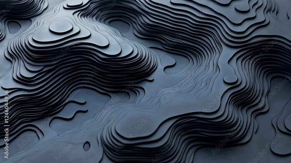 Abstract 3D Topographic Map, Design Texture Abstract 3D Topographic Map, Design Texture