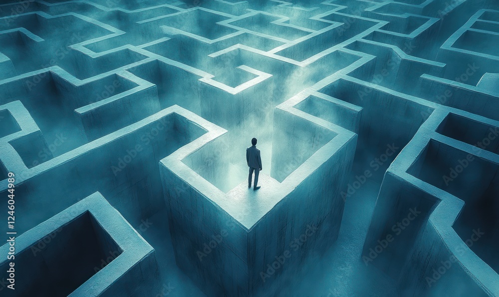 © zong - businessman navigating a challenging white labyrinth © zong - businessman navigating a challenging white labyrinth