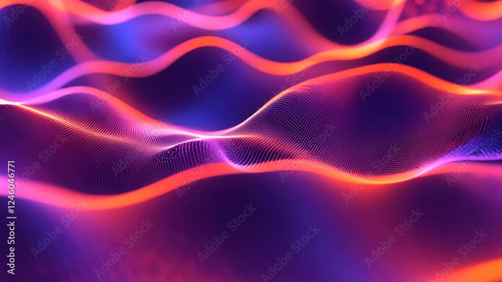 Dynamic neon waves pulsating in vibrant abstract motion Dynamic neon waves pulsating in vibrant abstract motion
