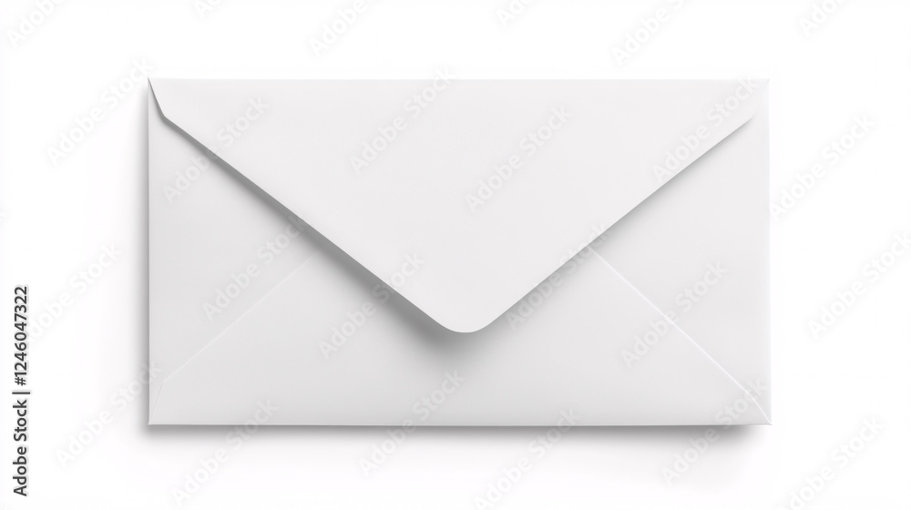 A blank white envelope isolated on a white background. A blank white envelope isolated on a white background.