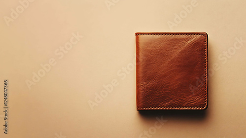 Elegant leather wallet on a clean, minimalist background