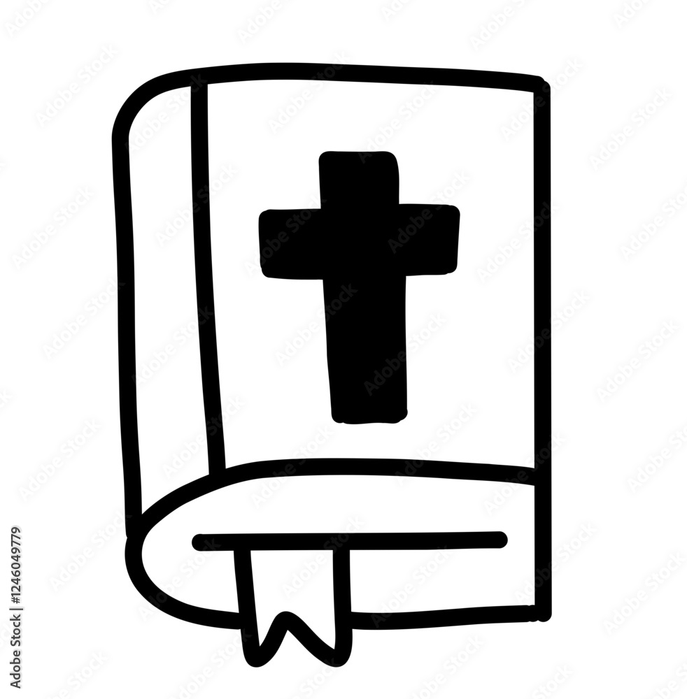 Holy Bible with cross doodle illustration icon svg clipart book read learn symbol christmas easter catholic jesus christ Holy Bible with cross doodle illustration icon svg clipart book read learn symbol christmas easter catholic jesus christ
