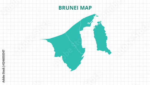 Foto A Map highlighting Brunei Map, Brunei modern map with Grey Color Hi detailed Vec