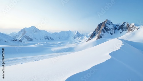 Wallpaper Mural Snowy dune field on a mountain slope in Antarctica, mountains, antartica Torontodigital.ca