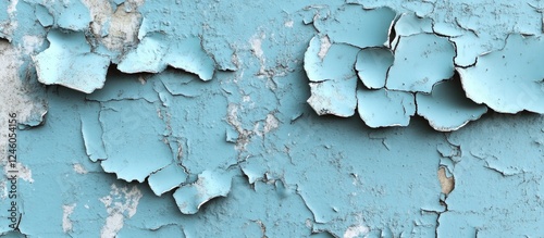 Weathered azure blue wall texture with peeling paint showcasing rich tonal variations and unique surface details ideal for design and presentations photo