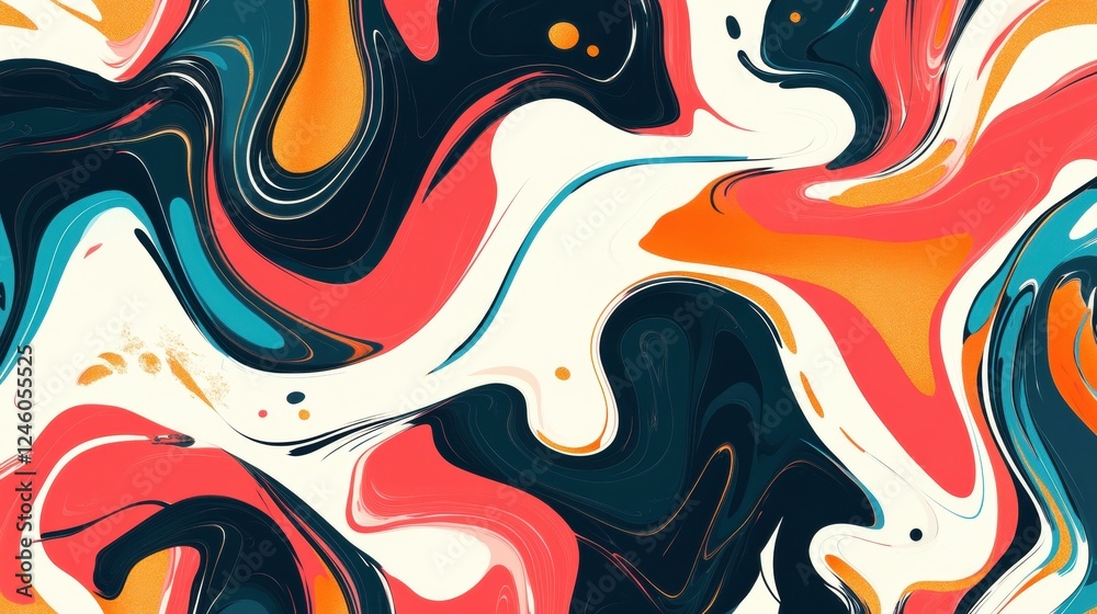 Abstract Fluid Art in Vibrant Colors with Bold Swirls and Patterns Abstract Fluid Art in Vibrant Colors with Bold Swirls and Patterns