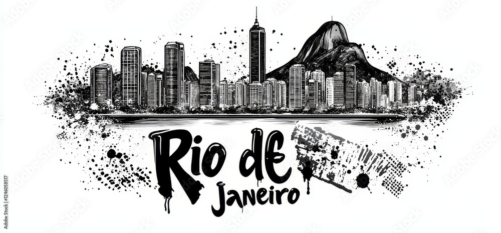 Obraz premium Skyline of Rio de Janeiro featuring iconic mountains and modern architecture during the day