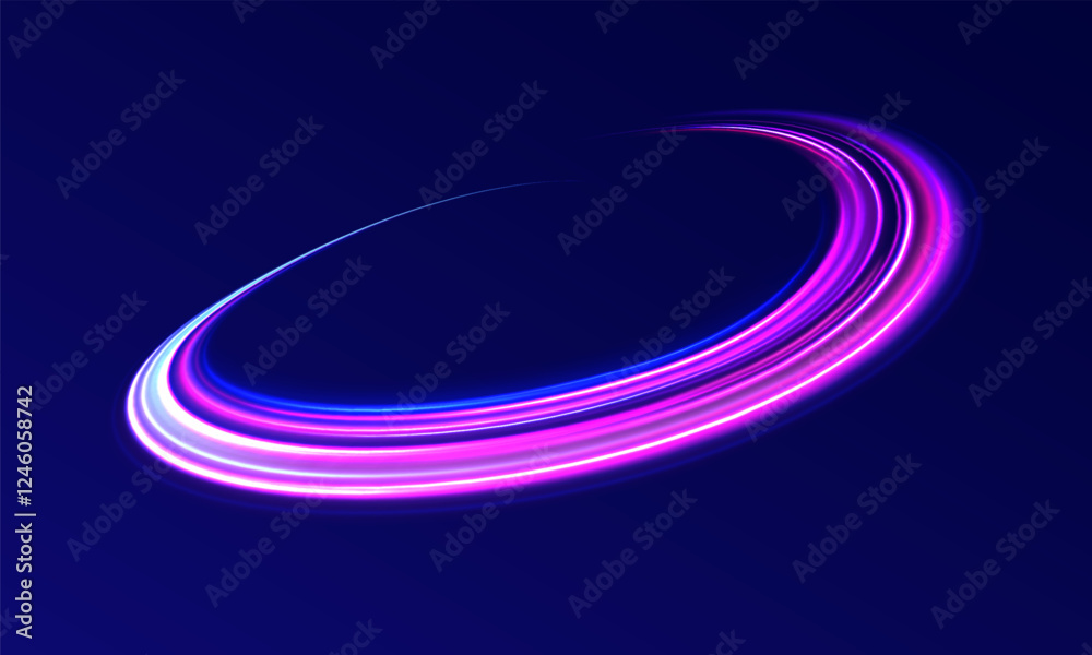 Creative vector illustration of flying cosmic meteor, planetoid, comet, fireball isolated on transparent background. Effect, png, wave,neon,line. Light arc in neon colors, in the form of a turn. Creative vector illustration of flying cosmic meteor, planetoid, comet, fireball isolated on transparent background. Effect, png, wave,neon,line. Light arc in neon colors, in the form of a turn.