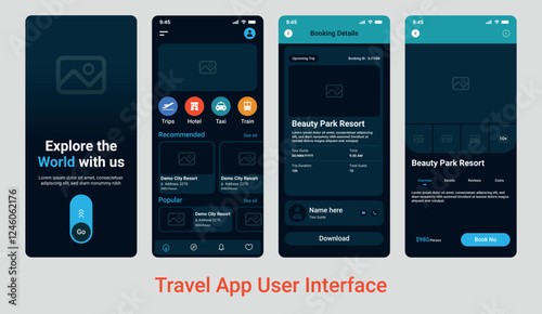 Travel Apps user interface template.