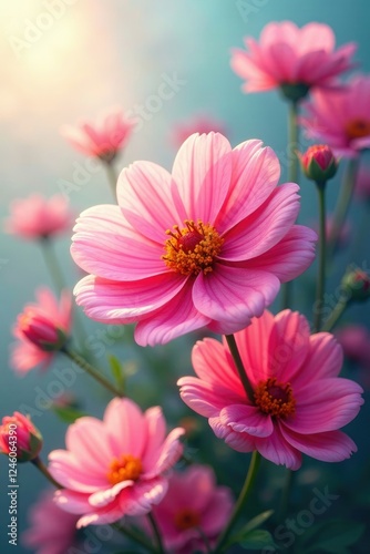 Wallpaper Mural Un farfalla di colore vivido posa al centro del fiore, fiori, rosa, farfalla Torontodigital.ca