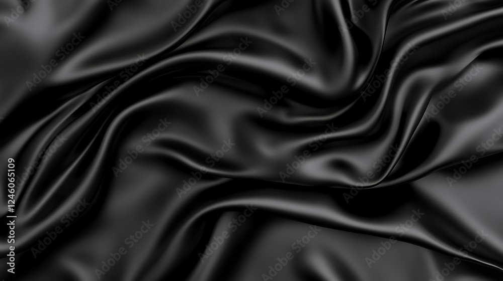 Obraz premium Black silk fabric texture background