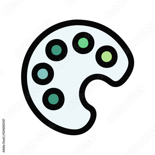 Paint palette icon on transparent background, learning concept design