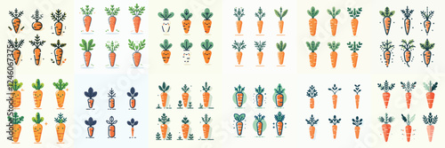 Wallpaper Mural carrot vector set in minimalist style Torontodigital.ca