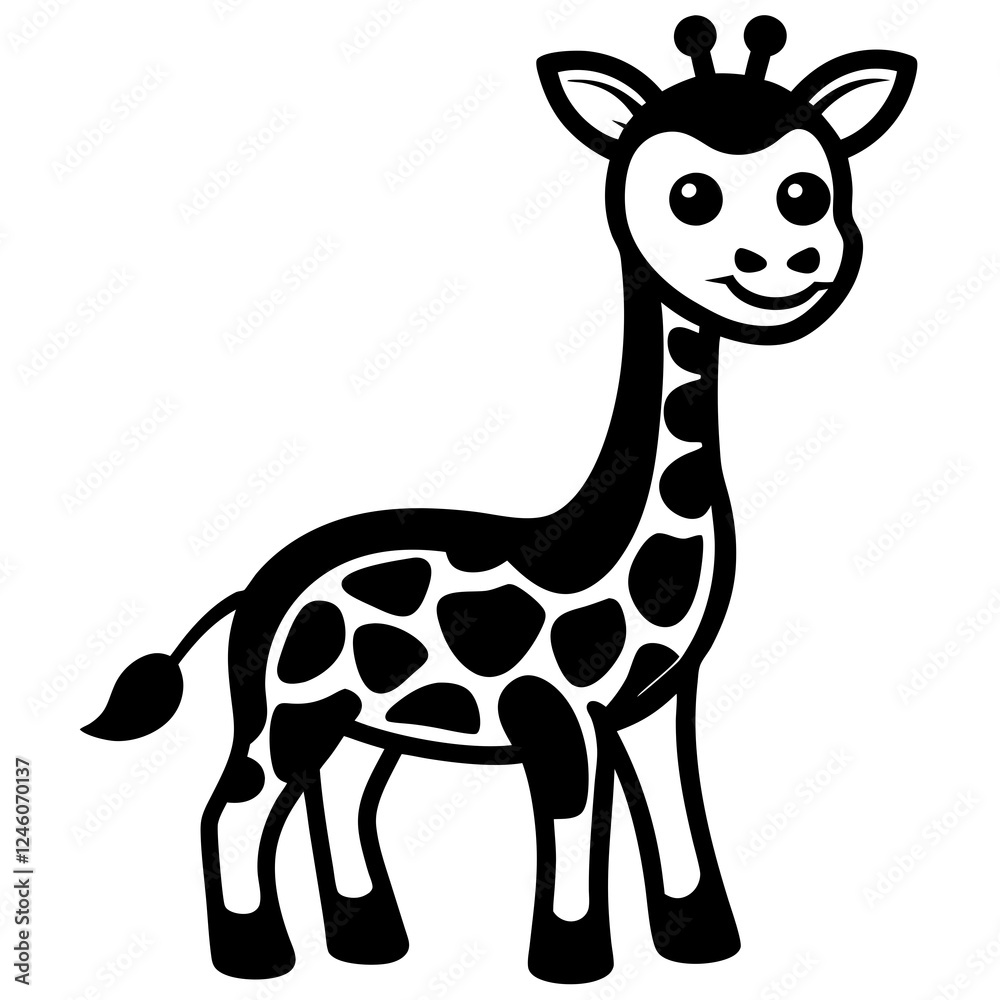 Fototapeta premium giraffe cartoon isolated on white