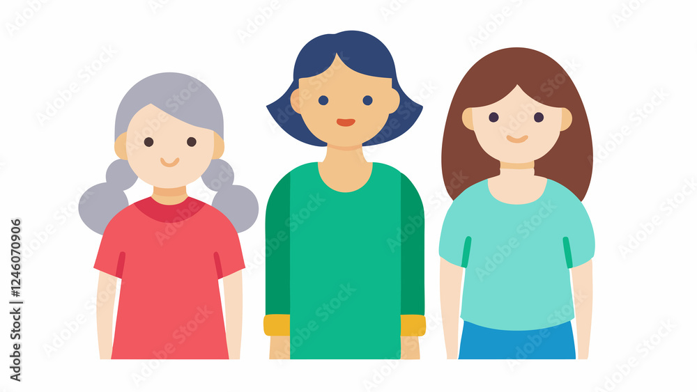 Three Generations of Women, Celebrating International Women's Day Love Bond Hope Three Generations of Women, Celebrating International Women's Day Love Bond Hope