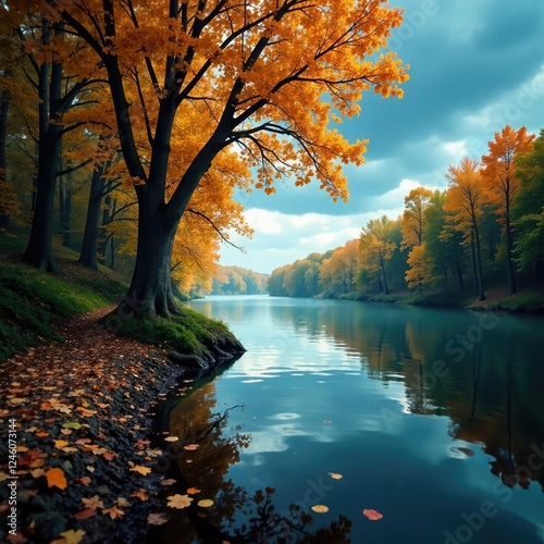 Trees sway in the wind as a storm hits the Missouri River, leaves, trees photo