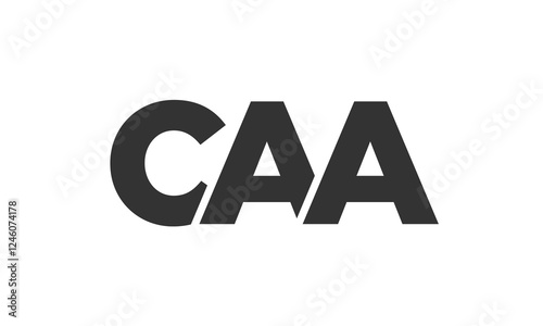 CAA logo design template with strong and modern bold text. Initial based vector logotype featuring simple and minimal typography. Trendy company identity. photo