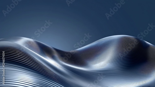 Abstract metallic wave, dark background