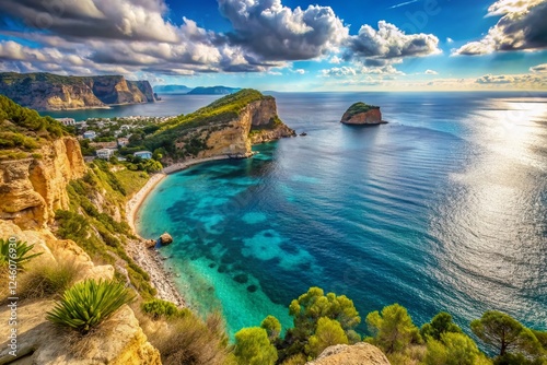 Stunning Panoramic View of Benitachell Coastline, Alicante, Spain photo