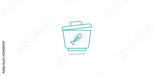 Organic Waste Bin Vector Icon for Composting and Sustainable Waste Management