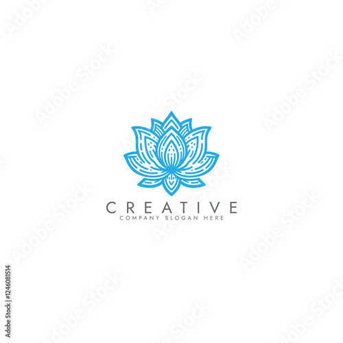 Abstract lotus logo vector design, Stylized lotus flower icon design