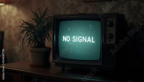old tv set no signal screen