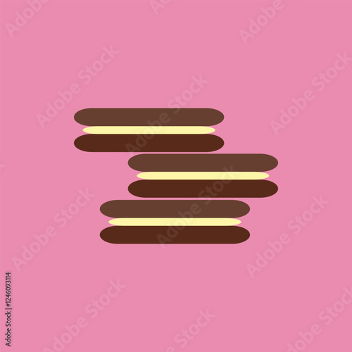 Vector illustration of a stack of colorful chocolate candy on black