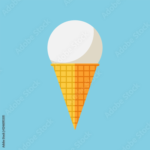 Flat vanilla ice cream vector illustration
