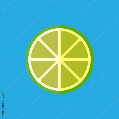 Flat vector lemon lime icon. Food illustration