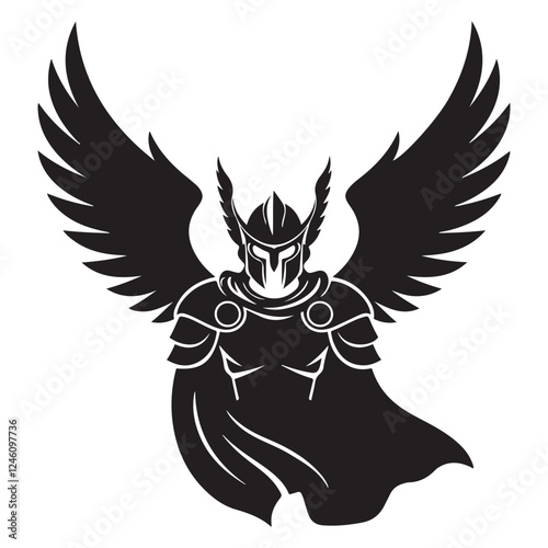 Valkyrie Warrior Esport Mascot silhouette vector