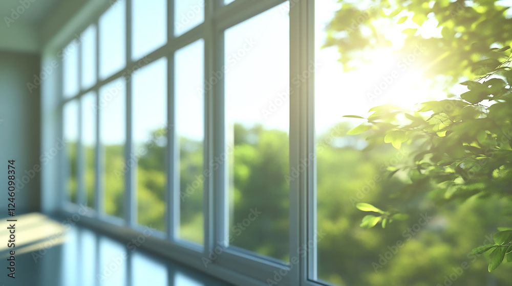 Naklejka premium Hospital Corridor Modern Design Waiting Room Clean Interior Health Care Medical Center interior of a modern office showcasing the beautifully blurred background 