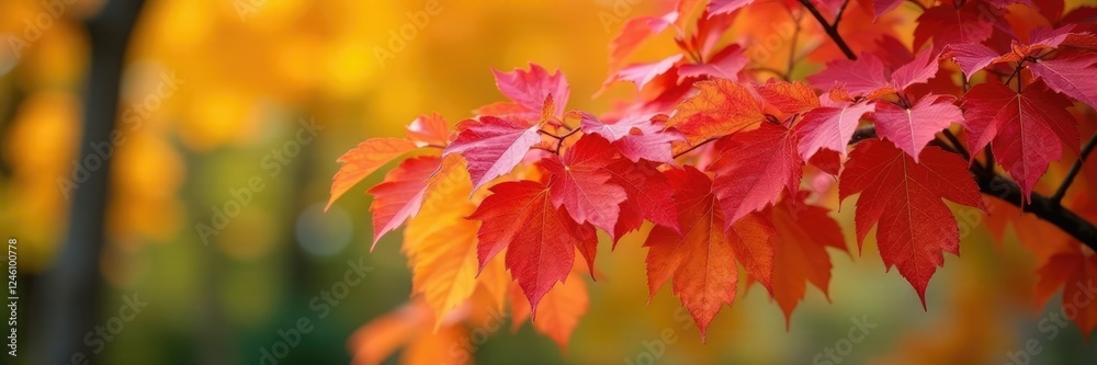 Virburnum tree with changing leaves in autumn, fall foliage, virburnum Virburnum tree with changing leaves in autumn, fall foliage, virburnum