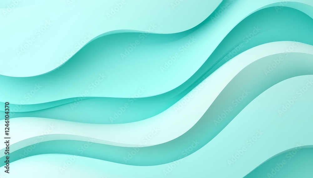 Elegant Light Mint 3D Wave Texture, Minimalist Abstract Background. For Design, Website, Banner. Elegant Light Mint 3D Wave Texture, Minimalist Abstract Background. For Design, Website, Banner.