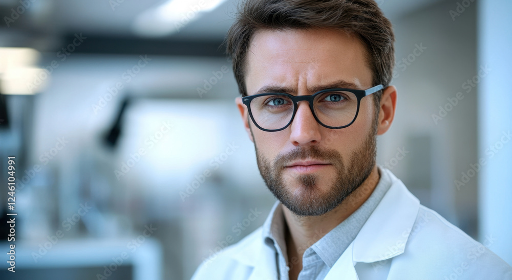 Confident scientist working diligently in a well-equipped laboratory, showcasing expertise in scientific research and innovation Confident scientist working diligently in a well-equipped laboratory, showcasing expertise in scientific research and innovation