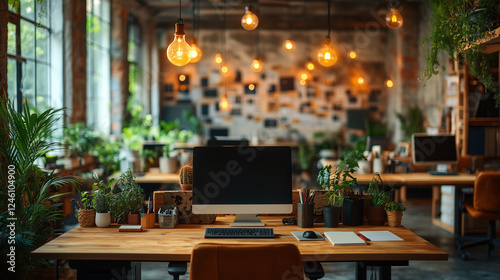 Wallpaper Mural A stylish office space with motivational business quotes on the wall. Bright lighting, contrast Torontodigital.ca