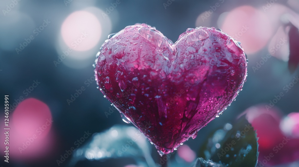 Pink heart bokeh background for Valentine's Day.